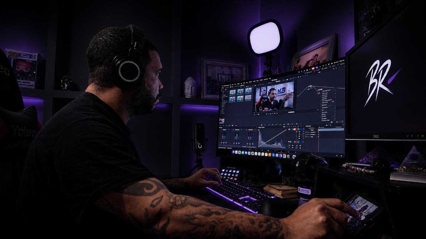 Photo of Mr Ben Editing a video
